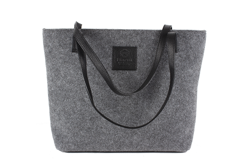 Casone by Moretti Milano WOOL and Leather combination Made in Italy 14531 Fashion bag